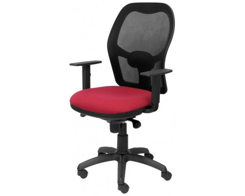 PIQUERAS Y CRESPO Silla Jorquera malla negra asiento bali granate