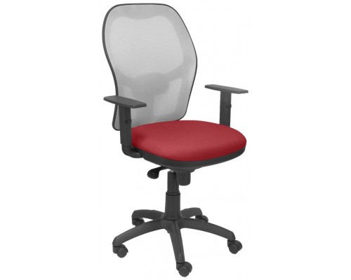 PIQUERAS Y CRESPO Silla Jorquera malla gris asiento bali granate