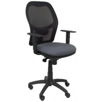 PIQUERAS Y CRESPO Silla Jorquera malla negra asiento bali gris oscuro