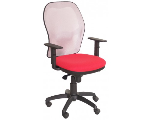 PIQUERAS Y CRESPO Silla Jorquera malla gris asiento bali rojo