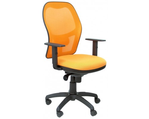 PIQUERAS Y CRESPO Silla Jorquera malla negro asiento bali naranja