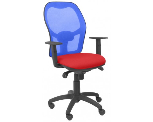 PIQUERAS Y CRESPO Silla Jorquera malla azul asiento bali rojo