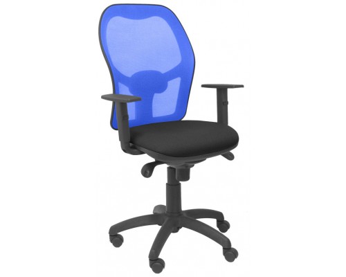PIQUERAS Y CRESPO Silla Jorquera malla azul asiento bali negro