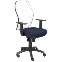 PIQUERAS Y CRESPO Silla Jorquera malla blanca asiento bali azul marino-25945 PIQUERAS Y CRESPO Silla Jorquera malla blanca asiento bali azul marino