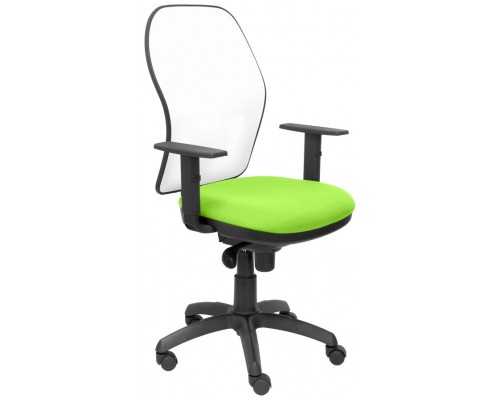 PIQUERAS Y CRESPO Silla Jorquera malla blanca asiento bali verde pistacho