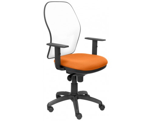 PIQUERAS Y CRESPO Silla Jorquera malla blanca asiento bali naranja