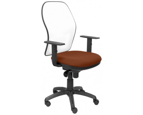 PIQUERAS Y CRESPO Silla Jorquera malla blanca asiento bali marron