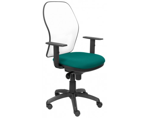 PIQUERAS Y CRESPO Silla Jorquera malla blanca asiento bali turquesa