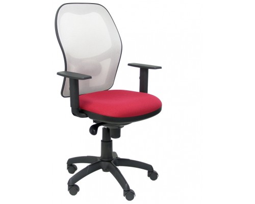 PIQUERAS Y CRESPO Silla Jorquera malla blanca asiento bali granate
