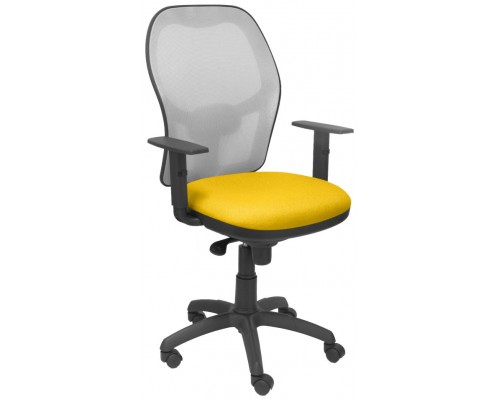 PIQUERAS Y CRESPO Silla Jorquera malla gris asiento bali amarillo