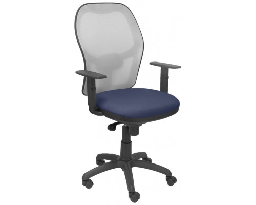 PIQUERAS Y CRESPO Silla Jorquera malla gris asiento bali azul marino