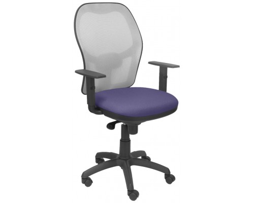 PIQUERAS Y CRESPO Silla Jorquera malla gris asiento bali azul claro