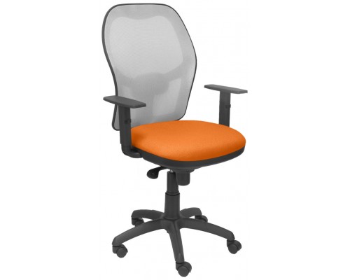 PIQUERAS Y CRESPO Silla Jorquera malla gris asiento bali naranja