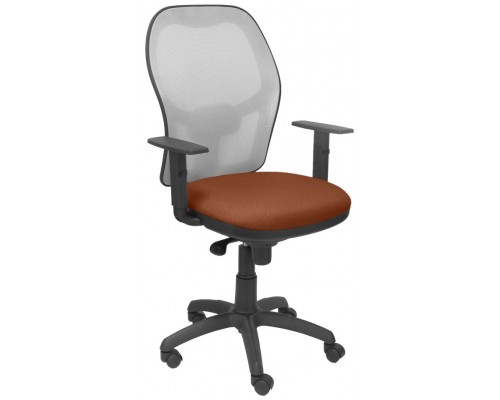 PIQUERAS Y CRESPO Silla Jorquera malla gris asiento bali marron