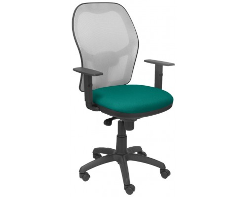 PIQUERAS Y CRESPO Silla Jorquera malla gris asiento bali turquesa