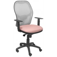 PIQUERAS Y CRESPO Silla Jorquera malla gris asiento bali rosa palido