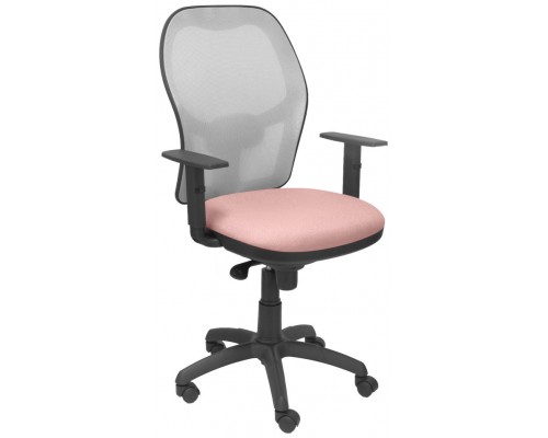 PIQUERAS Y CRESPO Silla Jorquera malla gris asiento bali rosa palido