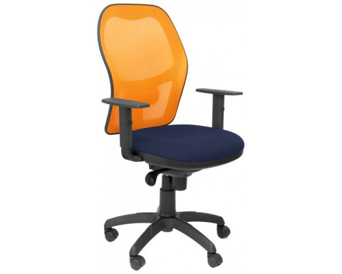 PIQUERAS Y CRESPO Silla Jorquera malla naranja asiento bali azul marino