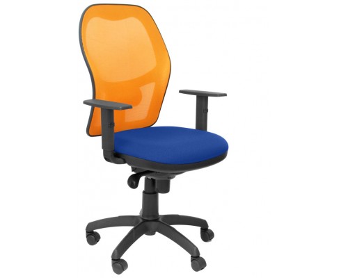 PIQUERAS Y CRESPO Silla Jorquera malla naranja asiento bali azul
