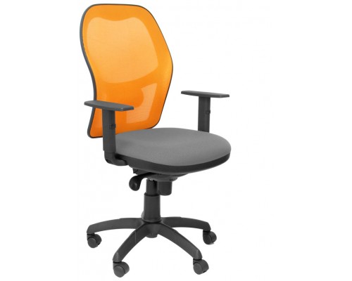 PIQUERAS Y CRESPO Silla Jorquera malla naranja asiento bali gris claro