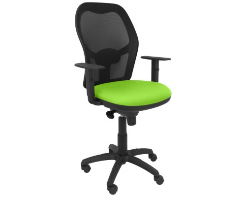 PIQUERAS Y CRESPO Silla Jorquera malla negro asiento verde pistacho
