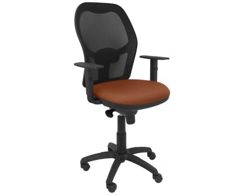 PIQUERAS Y CRESPO Silla Jorquera malla negra asiento bali marron