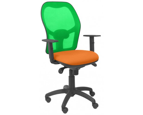 PIQUERAS Y CRESPO Silla Jorquera malla verde asiento bali naranja