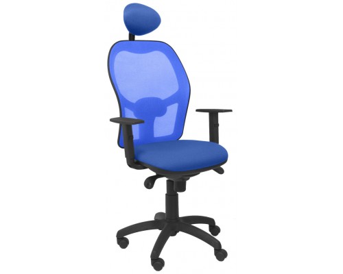 PIQUERAS Y CRESPO Silla Jorquera malla azul asiento bali azul con cabecero fijo