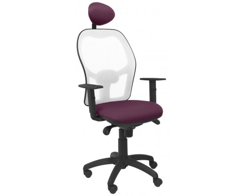 PIQUERAS Y CRESPO Silla Jorquera malla blanca asiento bali morado con cabecero fijo