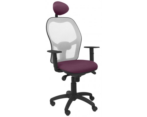 PIQUERAS Y CRESPO Silla Jorquera malla gris asiento bali lila con cabecero fijo