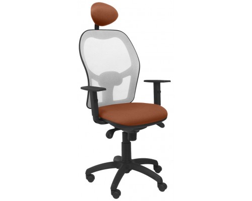 PIQUERAS Y CRESPO Silla Jorquera malla gris asiento bali marron con cabecero fijo