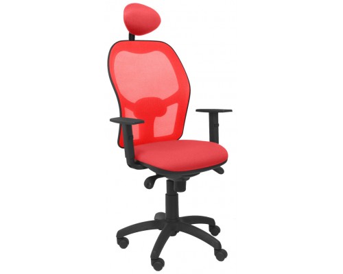 PIQUERAS Y CRESPO Silla Jorquera malla roja asiento bali rojo con cabecero fijo