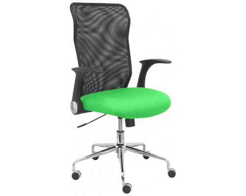 PIQUERAS Y CRESPO Silla Minaya respaldo malla negro asiento bali verde pistacho