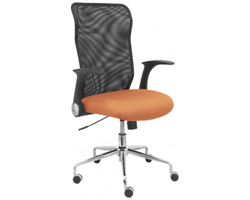 PIQUERAS Y CRESPO Silla Minaya respaldo malla negro asiento bali marron