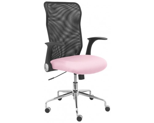 PIQUERAS Y CRESPO Silla Minaya respaldo malla negro asiento bali rosa palido