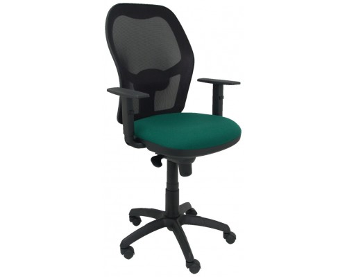 PIQUERAS Y CRESPO Silla Jorquera malla negra asiento bali verde esmeralda
