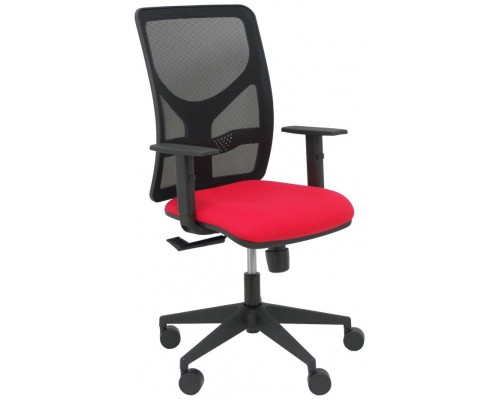 PIQUERAS Y CRESPO Silla Motilla malla negra asiento bali rojo brazo regulable