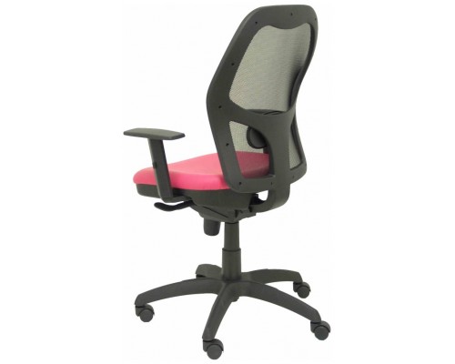 PIQUERAS Y CRESPO Silla Jorquera malla negra asiento similpiel rosa
