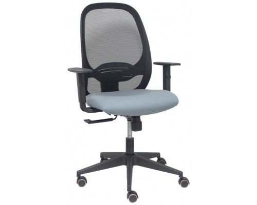 PIQUERAS Y CRESPO Silla Cilanco negra malla negra asiento bali gris brazo regulable