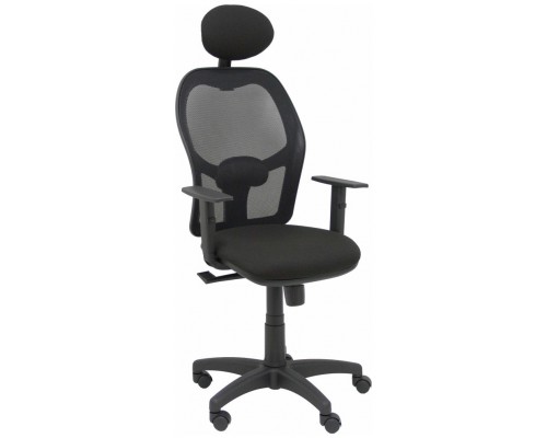 PIQUERAS Y CRESPO Silla Alocen malla negra asiento bali negro brazos regulables cabecero fijo