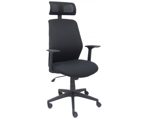 PIQUERAS Y CRESPO Silla FOROL Parolis respaldo malla negro con cabecero y asiento aran negro