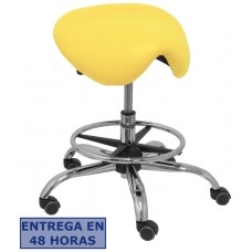 PIQUERAS Y CRESPO Taburete Zarza sin respaldo similpiel amarillo