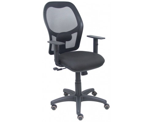 PIQUERAS Y CRESPO Silla Alocen malla negra asiento bali negro brazos regulables ruedas de parque