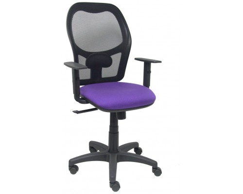 PIQUERAS Y CRESPO Silla Alocen malla negra asiento bali lila brazos regulables