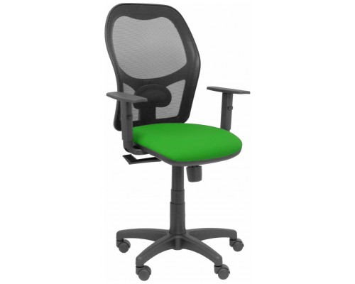 PIQUERAS Y CRESPO Silla Alocen malla negra asiento bali verde brazos regulables