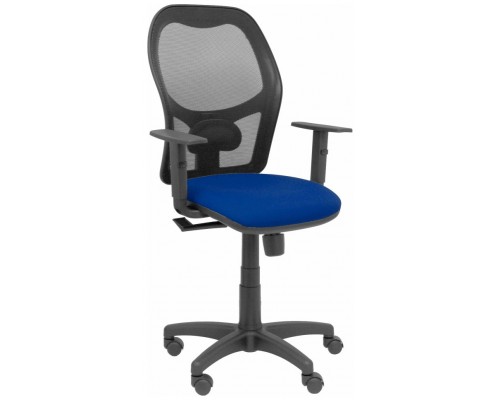 PIQUERAS Y CRESPO Silla Alocen malla negra asiento bali azul marino brazos regulables