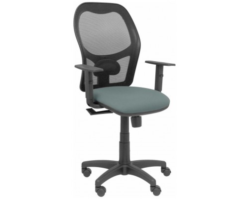 PIQUERAS Y CRESPO Silla Alocen malla negra asiento bali gris brazos regulables