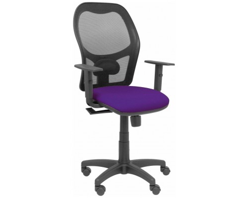 PIQUERAS Y CRESPO Silla Alocen malla negra asiento bali morado brazos regulables