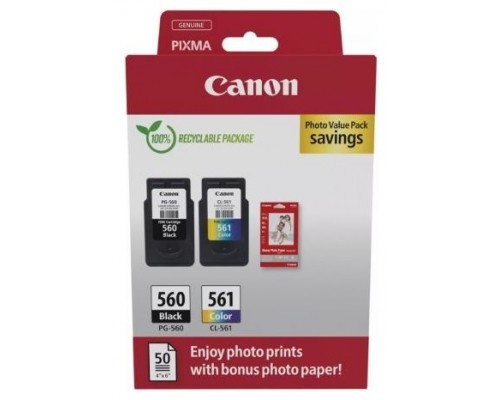 CANON Pack 2 PG560/CL561 Photo Value Pack ECO + Photo Paper PP-201 carton