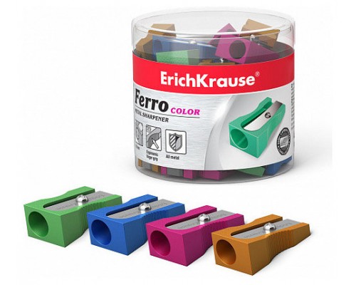 SACAPUNTAS DE ALUMINIO FERRO COLOR, VARIOUS COLORES ERICH KRAUSE 38014 (MIN48) (Espera 4 dias)